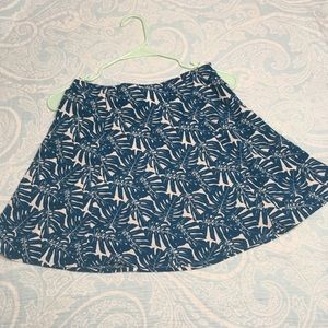 NWT Turquoise and ivory floral palm leaf skirt